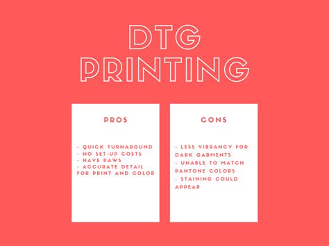 dtg screen printing pros and cons